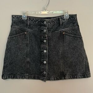 Abercrombie and Fitch Skirt Black Jean Denim Cut Off Size 14, 32 button women